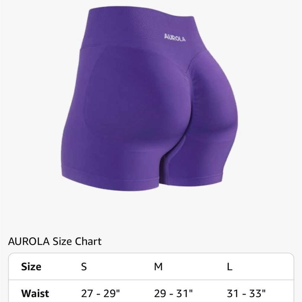 AUROLA Women's Purple High-Waist Sculpting Athletic Shorts